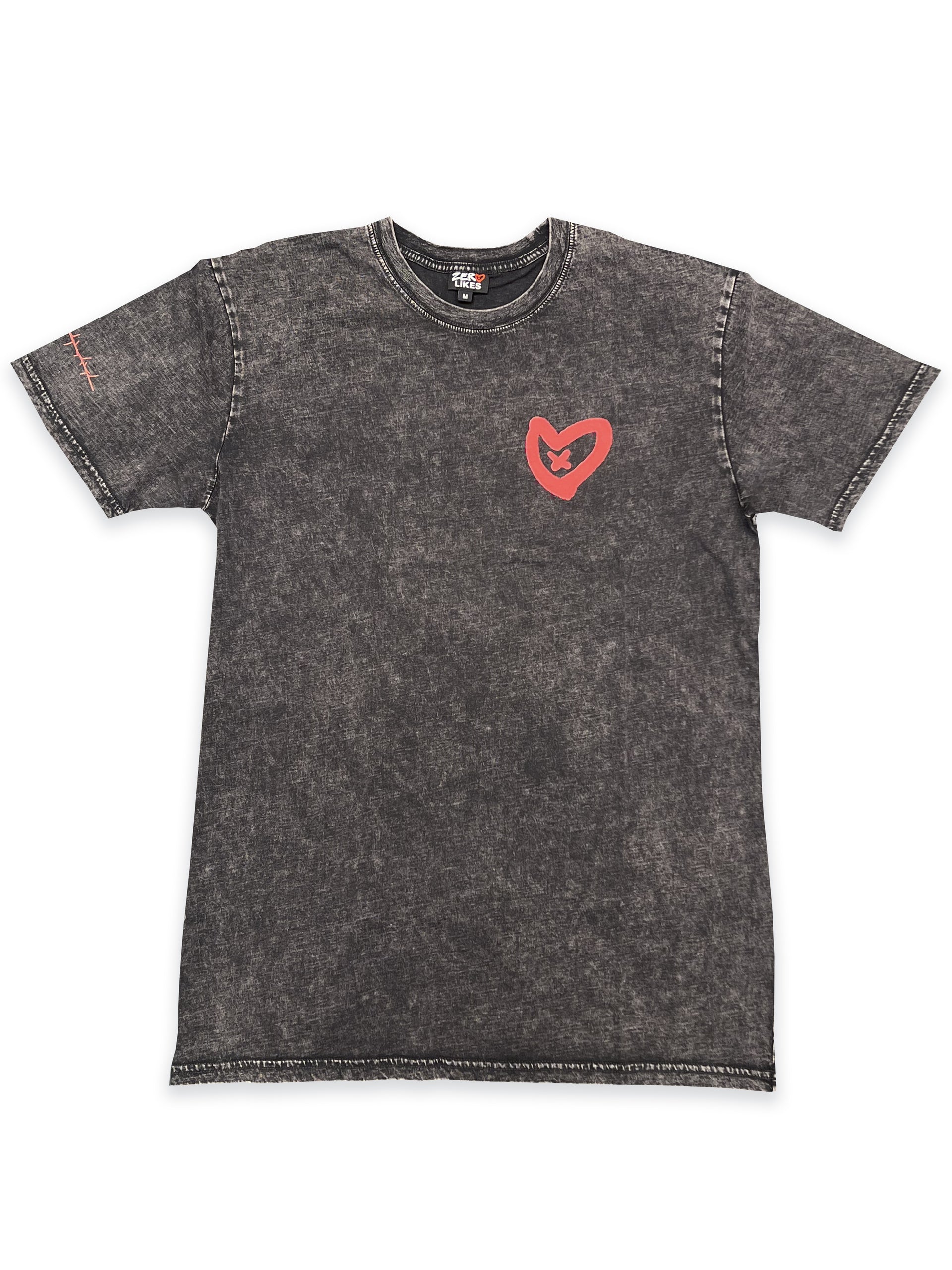 Zero Likes - Premium Apparel - Stone Wash / Red Premium Tee