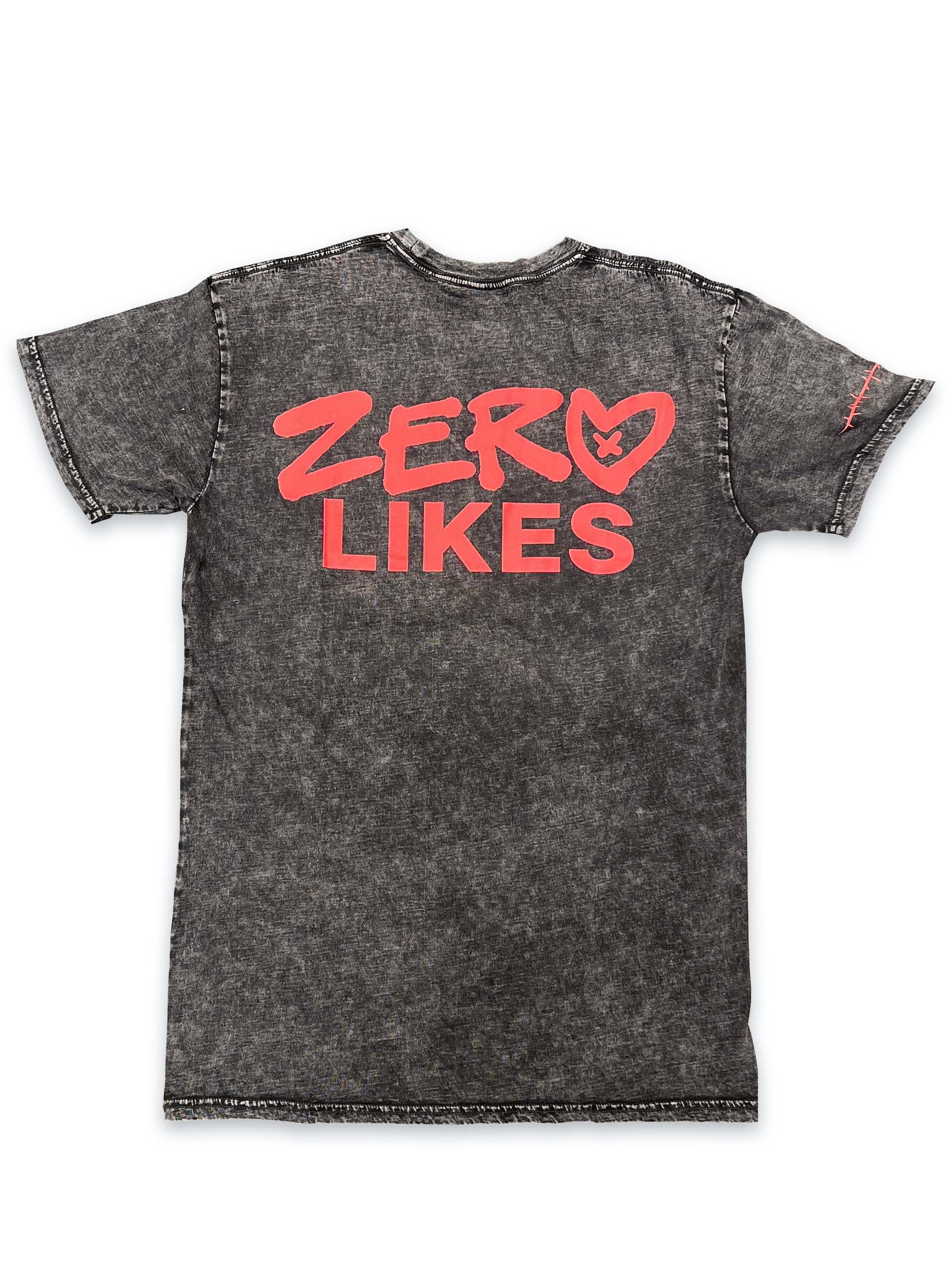 Zero Likes - Premium Apparel - Stone Wash / Red Premium Tee