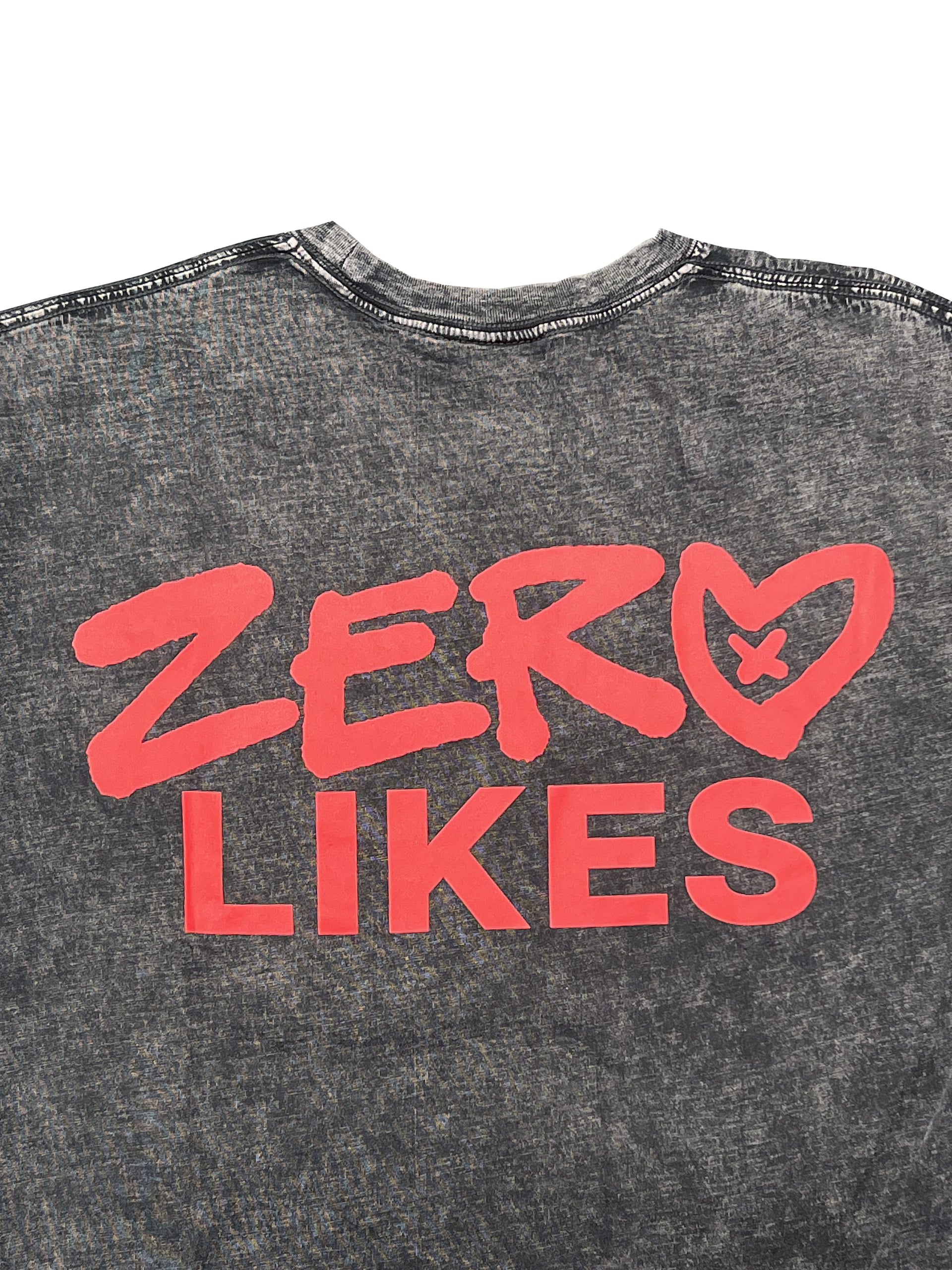 Zero Likes - Premium Apparel - Stone Wash / Red Premium Tee