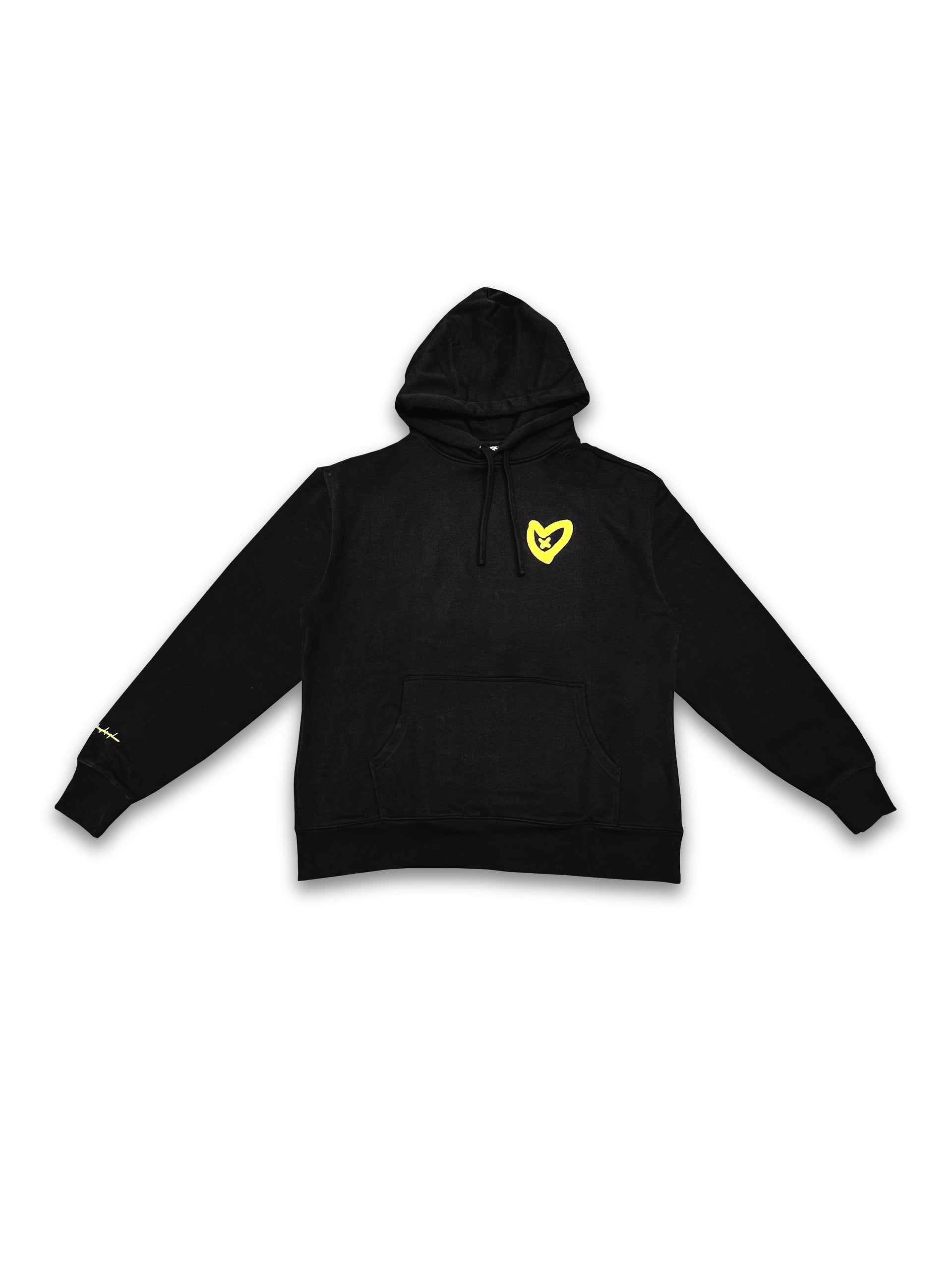 Zero Likes - Premium Apparel - Coal / Yellow Heavyweight Premium Hoodie