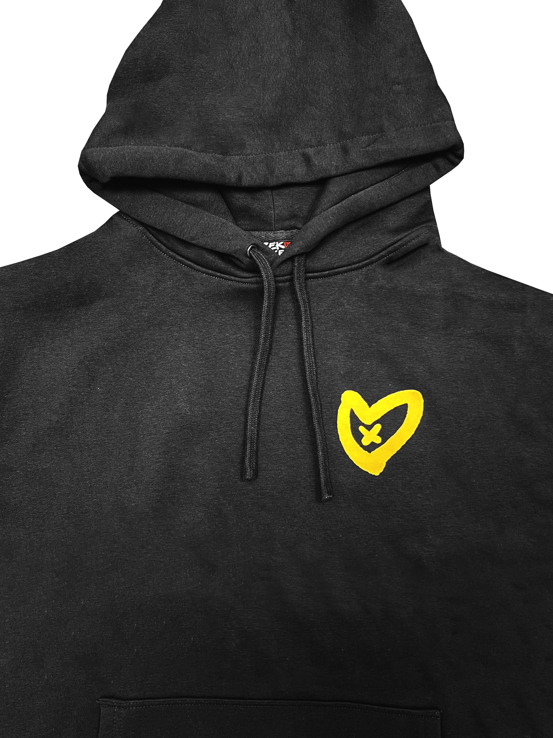 Zero Likes - Premium Apparel - Coal / Yellow Heavyweight Premium Hoodie