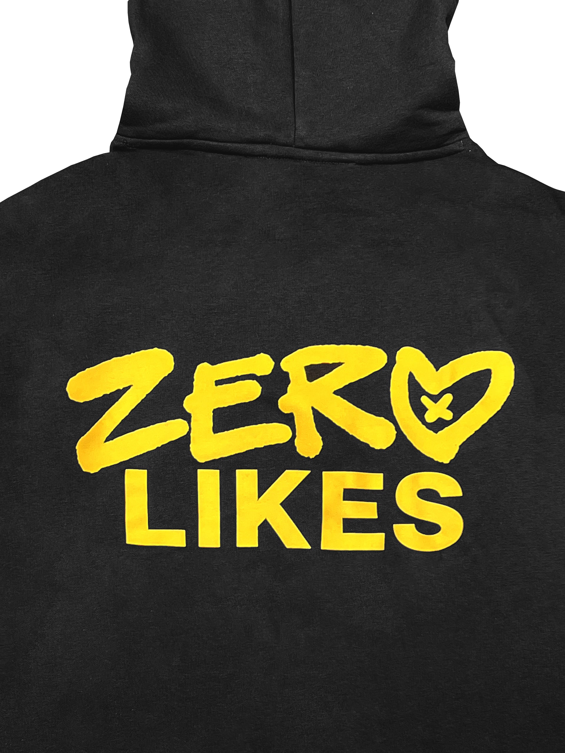 Zero Likes - Premium Apparel - Coal / Yellow Heavyweight Premium Hoodie