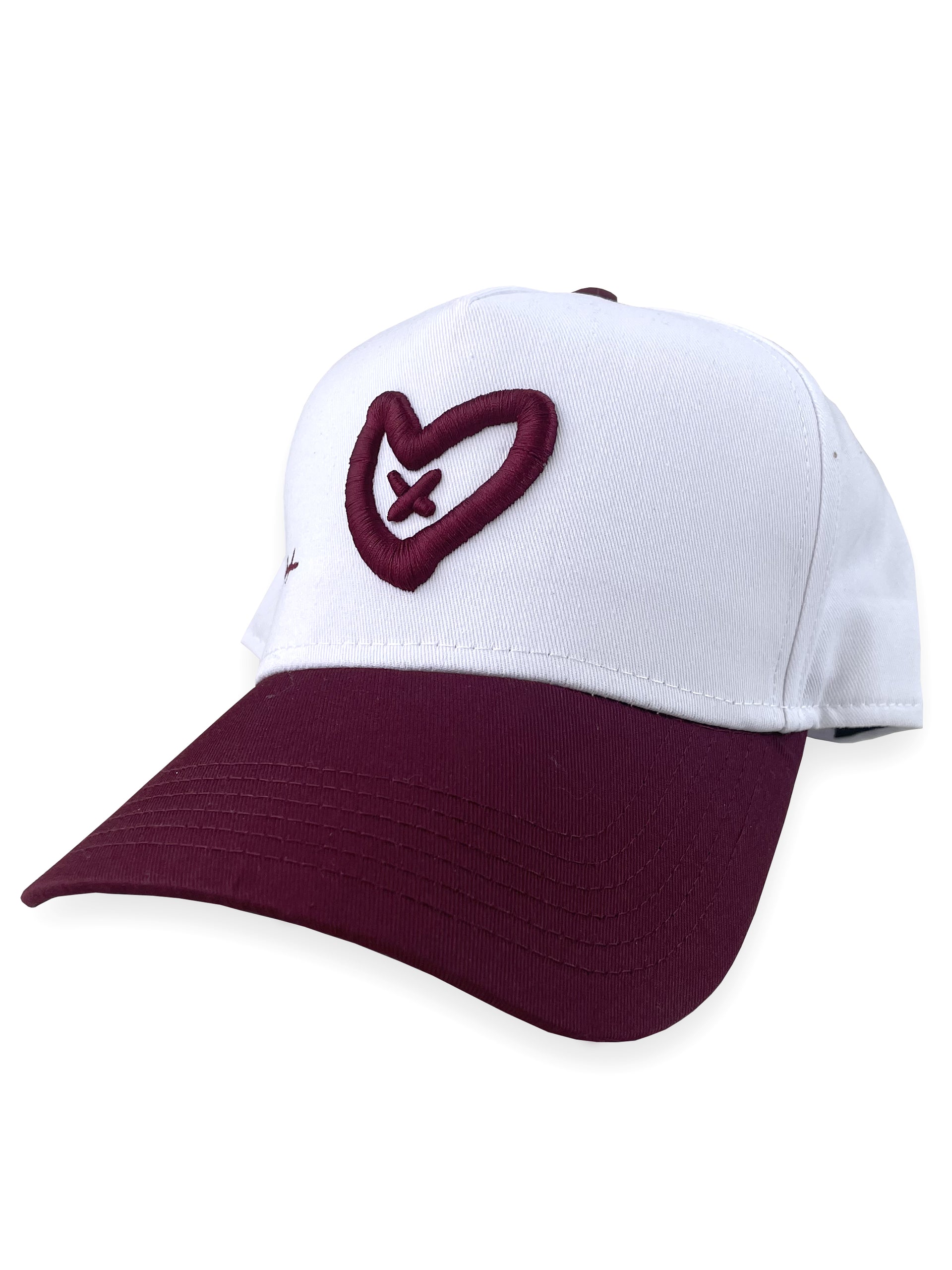 Zero Likes - Premium Apparel - White / Maroon 5 Panel Cap