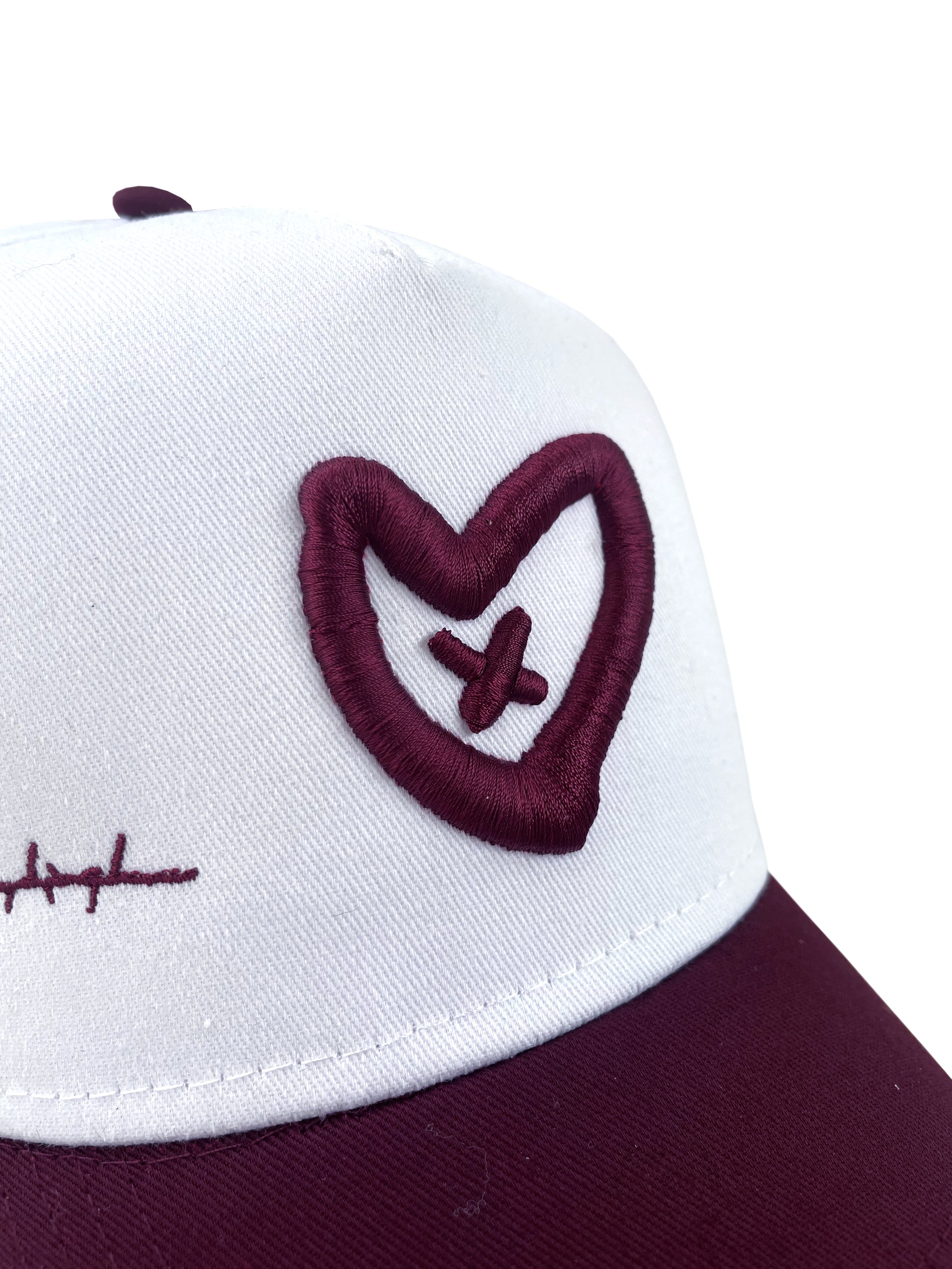 Zero Likes - Premium Apparel - White / Maroon 5 Panel Cap