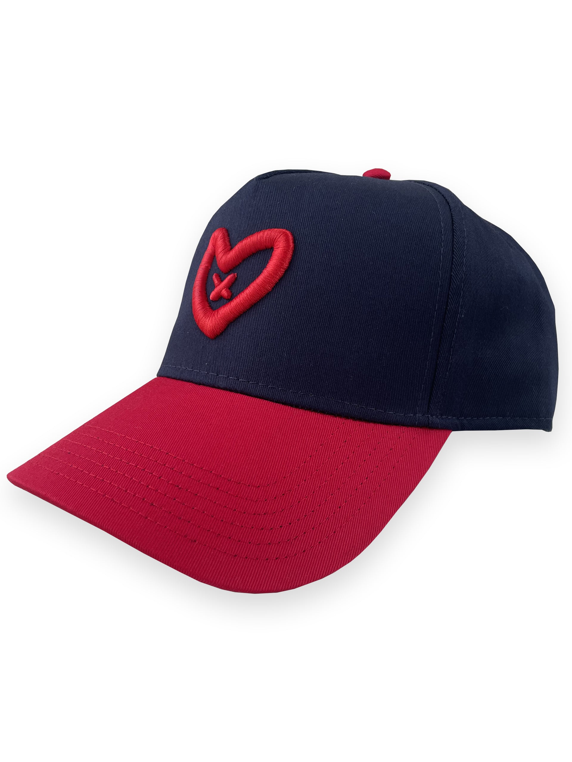 Zero Likes - Premium Apparel - Navy Blue / Red 5 Panel Cap